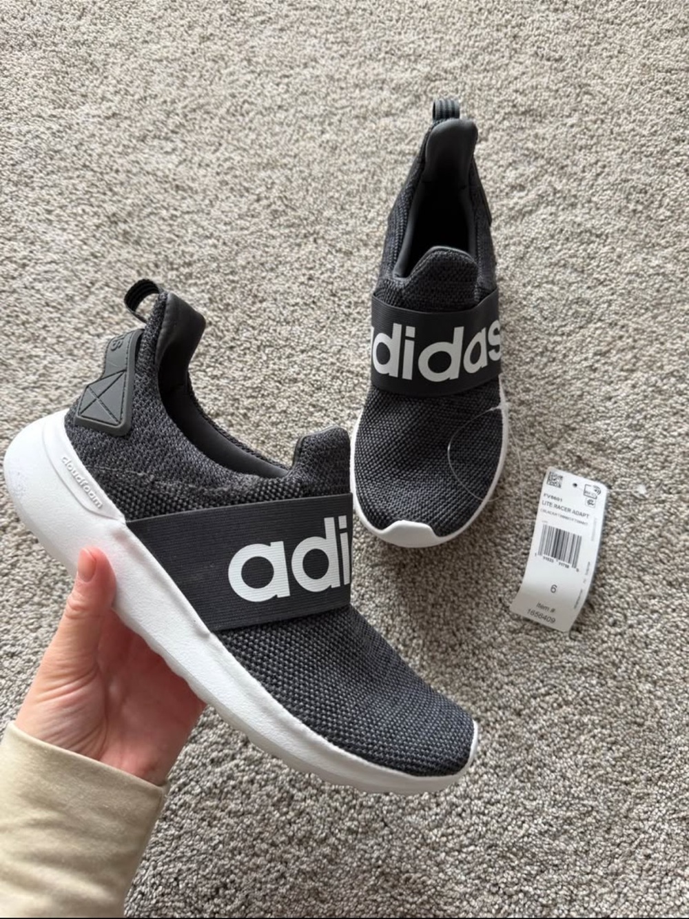 NEW Adidas Grey Cloudfoam Comfort Tennis Shoes- Size 6